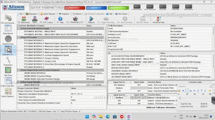 Allison DOC Transmission Diagnostics - Lifetime Activation